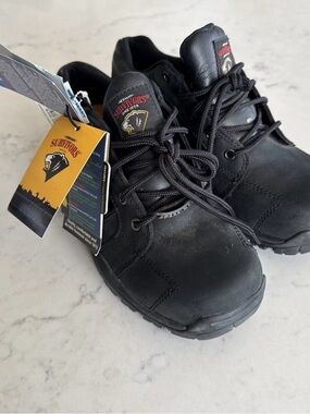 Survivors Men's Black Lace-Up Work Boots - Durable Comfort Steel Toe Waterproof